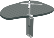 1-Stempel Hebebühne SL135 SL135RA - 1-Stempel-Hebebühne mit verzinktem X-Chassis mit 
2-teilgen Tragarmen inkl. Tragtellern.