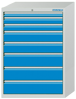 Schubladenschrank Serie 500 - Schubladenschrank mit 8 Schubladen | L x B x H: 555 x 736 x 1019 mm