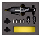 1/4" + 3/8" Multifunktions-Ratschen-Set UT 8003 S - 1/4" + 3/8" Multifunktions-Ratschen-Set aus der "HITEC LINE"-Serie mit auswechselbarer Spindel.