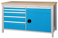 Kastenwerkbank Serie 1500/700K - Werkbank für Schubladenserie 700 | L x B x H: 1500 x 750 x 859