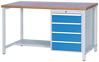 Kastenwerkbank Serie 1500/500K - Werkbank für Schubladenserie 500 | L x B x H: 1500 x 750 x 859