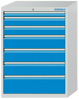 Schubladenschrank Serie 500 - Schubladenschrank mit 7 Schubladen | L x B x H: 555 x 736 x 1019 mm