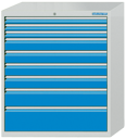 Schubladenschrank Serie 700 - Schubladenschrank mit 9 Schubladen | L x B x H: 705 x 736 x 1019 mm